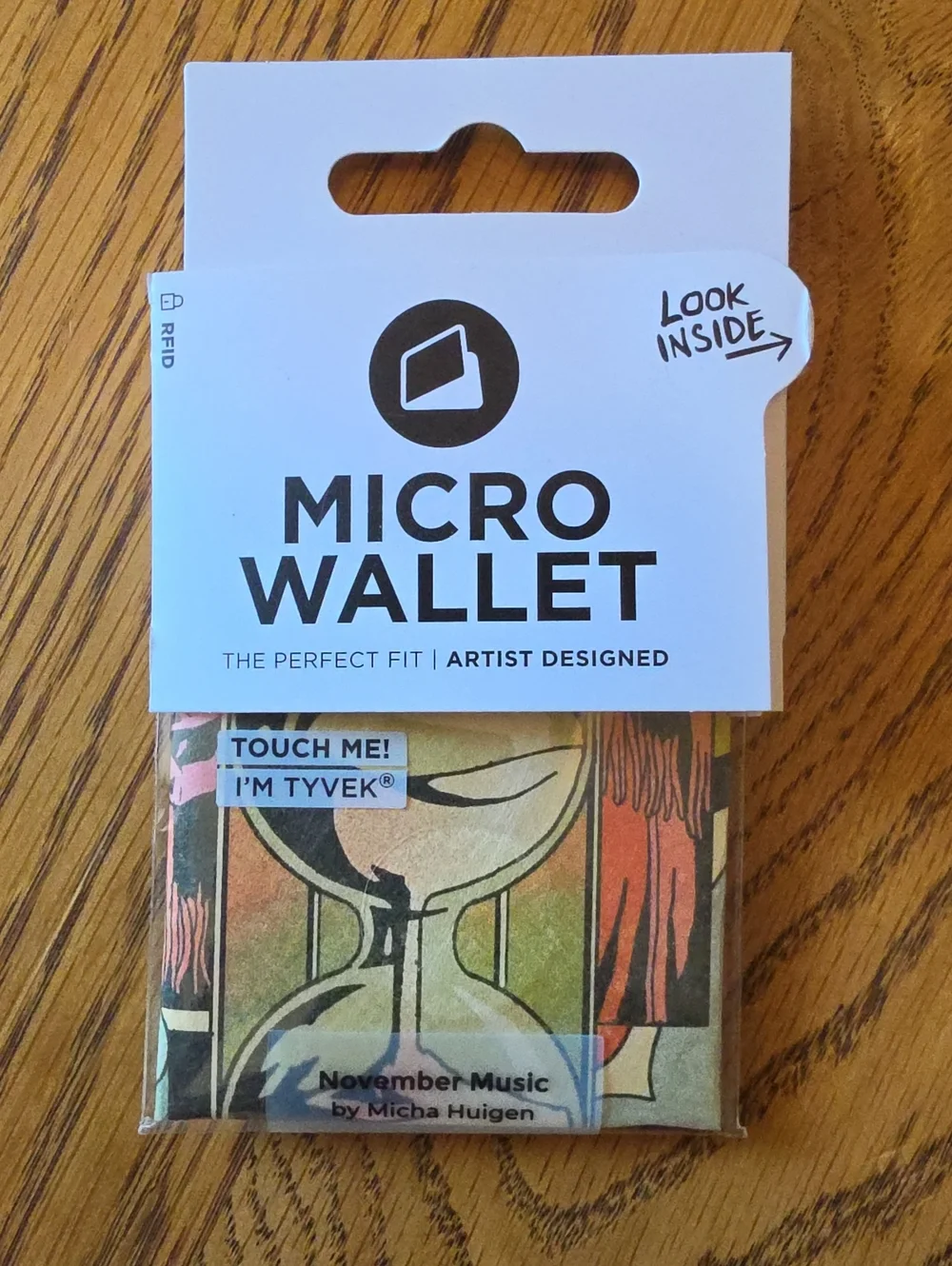 Micro Wallet - Artist Designed Tyvek® Wallet in Green, Orange, Pink